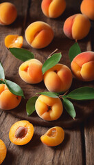 apricots on a wooden table