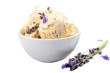Floral Indulgence: Lavender Honey Ice Cream Delight isolated on transparent background