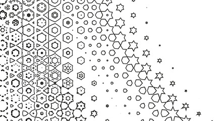 Abstract creative geometric shape pattern monochrome background illustration. - 687887665