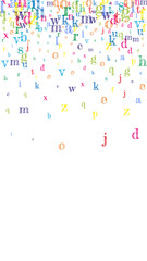 Falling letters of English language. Colorful