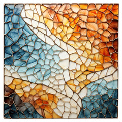 Mosaic Tile Piece Isolated on Transparent or White Background, PNG