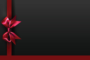 christmas  background with bow and ribbon.