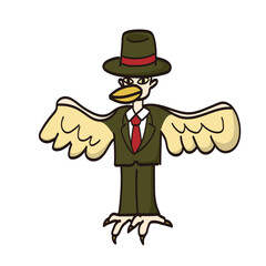 鳥と人間が合体した鳥人のイラスト