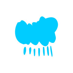 set of blue clouds with rain vector rain