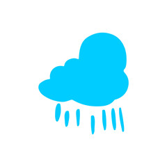 set of blue clouds with rain vector rain