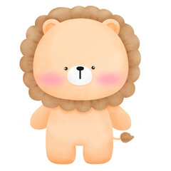 cute standing lion cartoon
