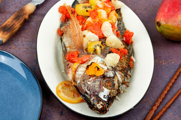 Roasted whole tilapia, Mexican food.