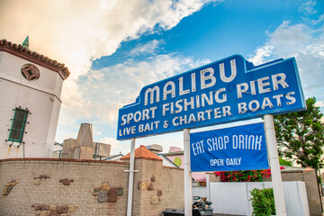 Malibu Fishing Pier at sunset, CA