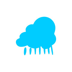 set of blue clouds with rain vector rain
