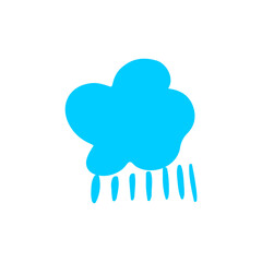set of blue clouds with rain vector rain