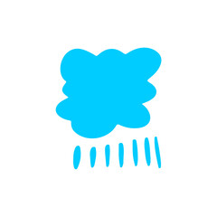 set of blue clouds with rain vector rain