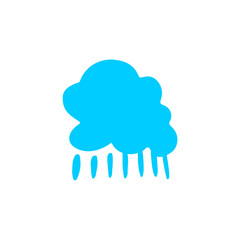 set of blue clouds with rain vector rain