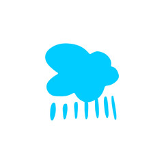 set of blue clouds with rain vector rain