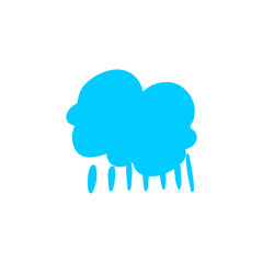 set of blue clouds with rain vector rain