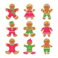 Set of gingerbread vector	