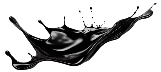 Gordijnen Black oil splash cut out © Yeti Studio