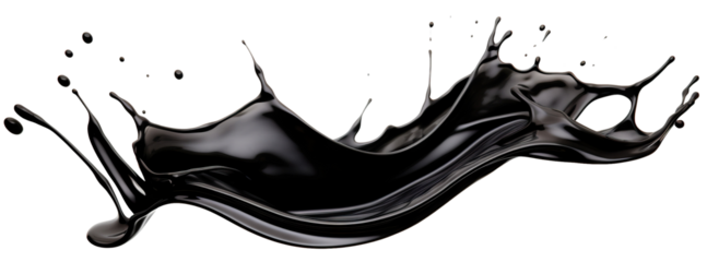 Black oil splash cut out