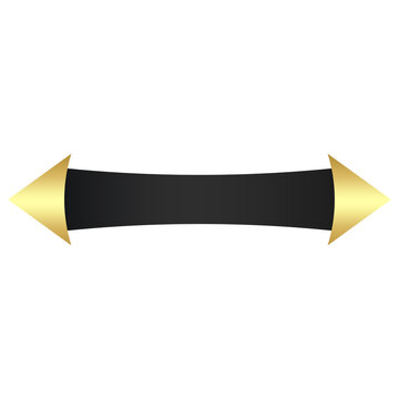 gold double arrow and black banner bar