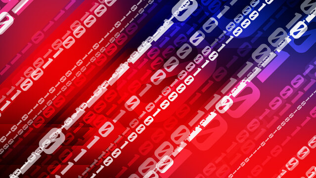 Code binary blue red cyber attack on binary background and binary numbers using machine learning and binary code for cyber security and computer code in science and programming computing