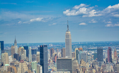 Fototapeta na wymiar New York City - June 2013: Aerial view of New York Skyline