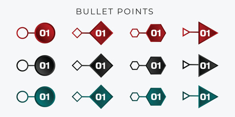 awesome bullet points indicators list vector