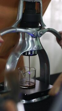 rok coffee machine closeup