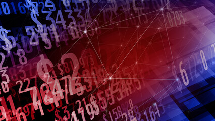 Sale of dollars connected to money background, inflation, and finance in currency market and bank account for tax and debt management