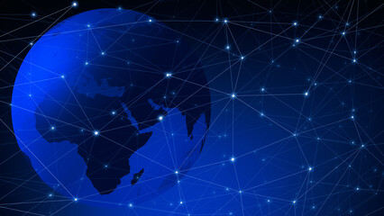 Connected lines web worldwide news, globe travel, rotating world, breaking news, earth, network connections, international news, global communication, technology background