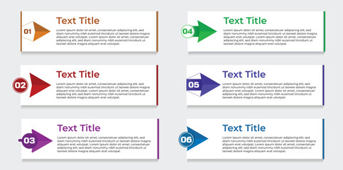 Vector 6 steps business infographic flowchart template for marketing vector