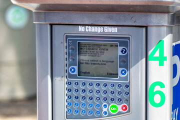 Fort Lauderdale, FL - February 29, 2016: Public telephone along the city beach