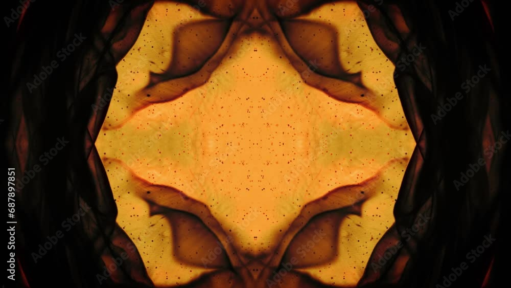 Poster abstract kaleidoscope, symmetrical fractal patterns