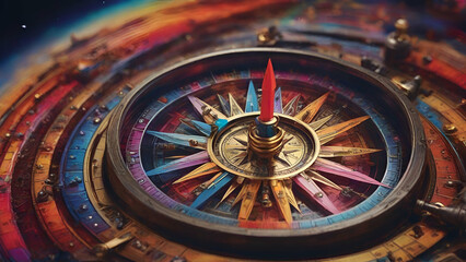 Naklejka premium colorful compass of the universe