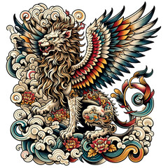 Modèle de tatouages de griffon