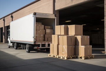 packed boxes load into truck