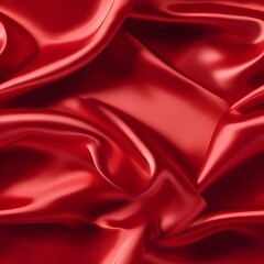 Fototapeta premium red silk satin. red background. Silky shiny smooth soft fabric. Seamless Pattern. Generative AI