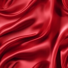 Obraz premium red silk satin. red background. Silky shiny smooth soft fabric. Seamless Pattern. Generative AI