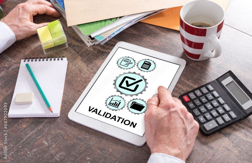Canvas Prints validation concept on a tablet