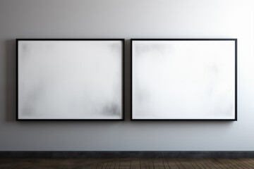 an empty white frame in a white room
