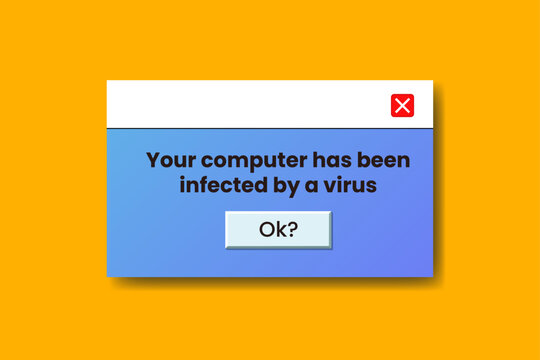 annoying virus pop up window vector