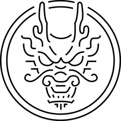 dragon simple line , illustration