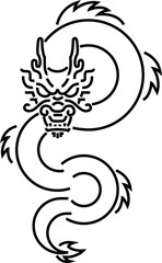 dragon simple line , illustration