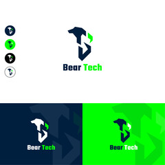 Initial Bear + B logo design, creative minimal b logo design, with business name idea, the elegant minimalist logo with the shape of a bear 
