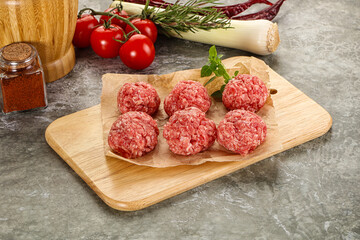 Raw beef meatball minced meat