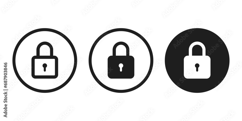 Poster padlock icon vector. lock icon silhouette. private access, restricted access sign. security symbol v