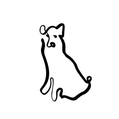 Dog illustration in line art style