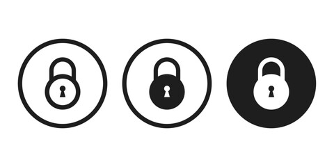 Padlock icon vector. Lock icon Silhouette. Private access, restricted access sign. Security symbol vector.