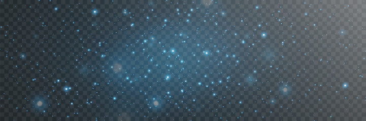 Shiny particle effect. Vector sparkles on a transparent background. Christmas light effect. Shiny magical dust particles. © Hanna