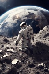 astronaut on the moon