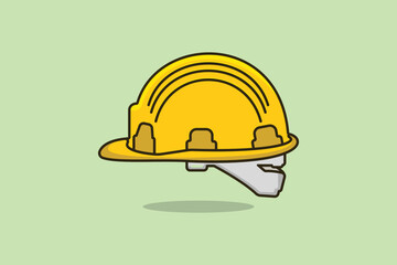 Builder Safety Helmet vector illustration. Head protective equipment object icon concept. Construction plastic helmet vector design.