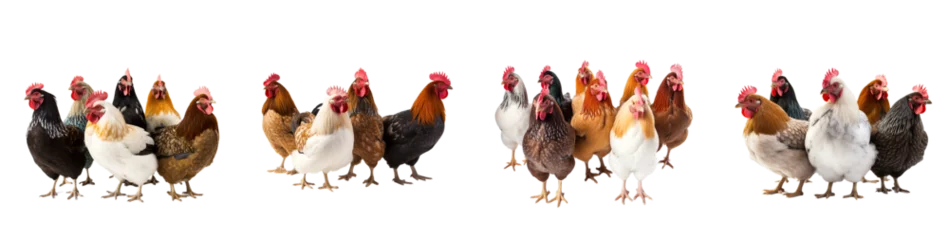 Draagtas Group of various chickens, isolated on a transparent background, PNG file © homeofpng